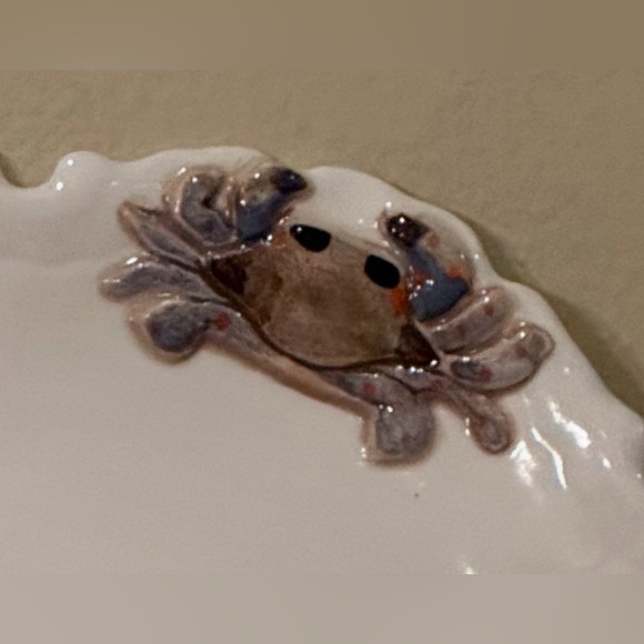 Vintage Handcrafted Blue Crab Plate River Expression by Edna Nelson - Picture 5 of 5